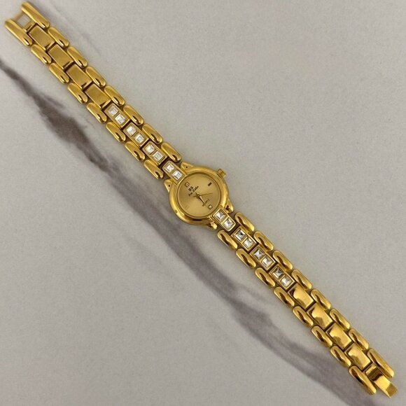 SKU:0013 cute gold watch metal bracelet zircon stone vintage style+in a gift bag main image 6